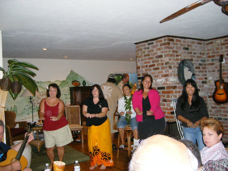Hula dancers in the living room